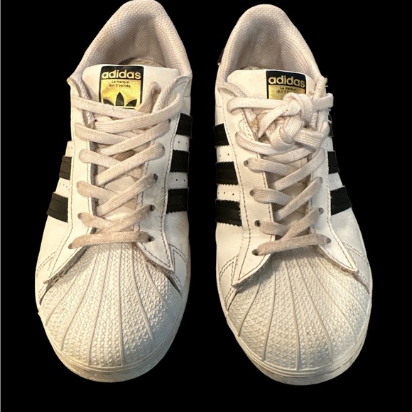 Adidas Superstar Shell‎ White/Black Sz 3 Excellent - Picture 1 of 6